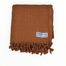 Load image into Gallery viewer, Missis Stonewashed Turkish Towel Brown Silk Dervish Turkish Cotton Towels
