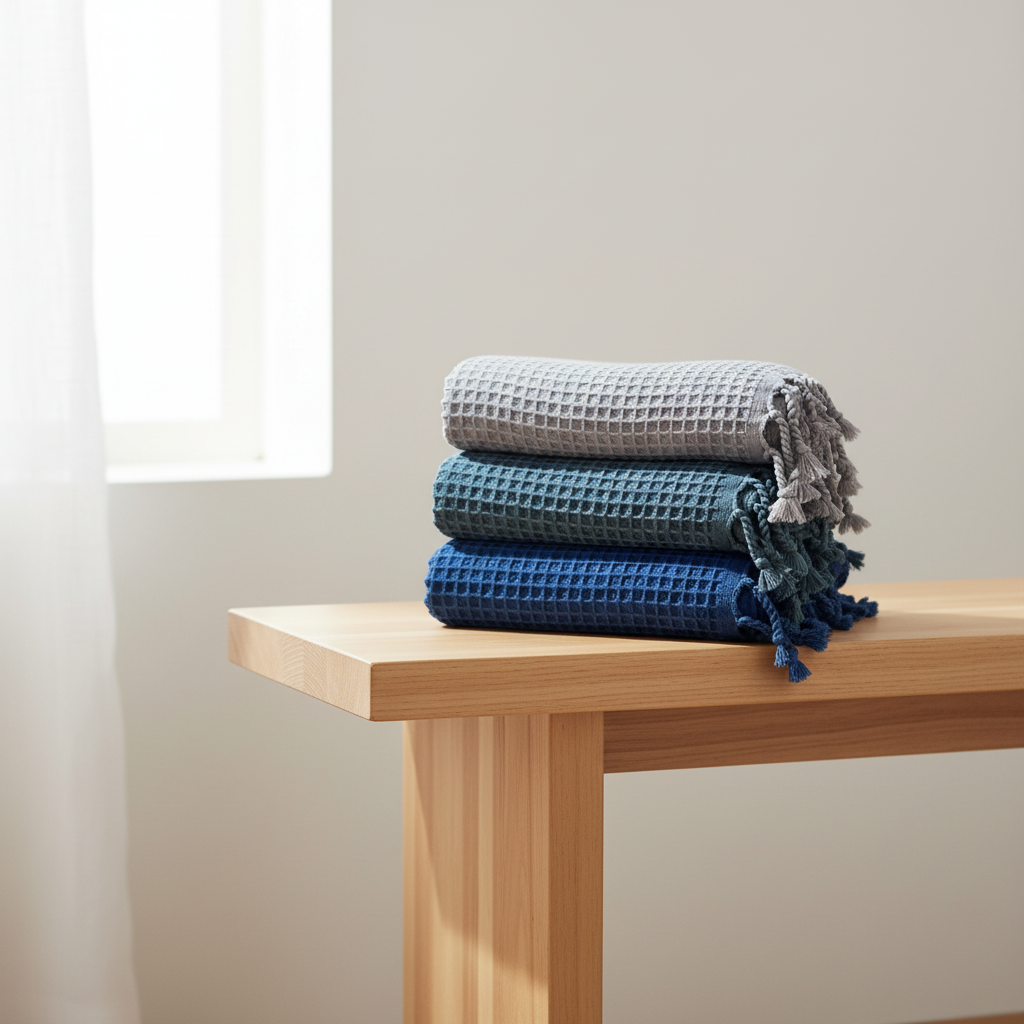 Waffle Turkish Towel Black Silk Dervish Turkish Cotton Towels