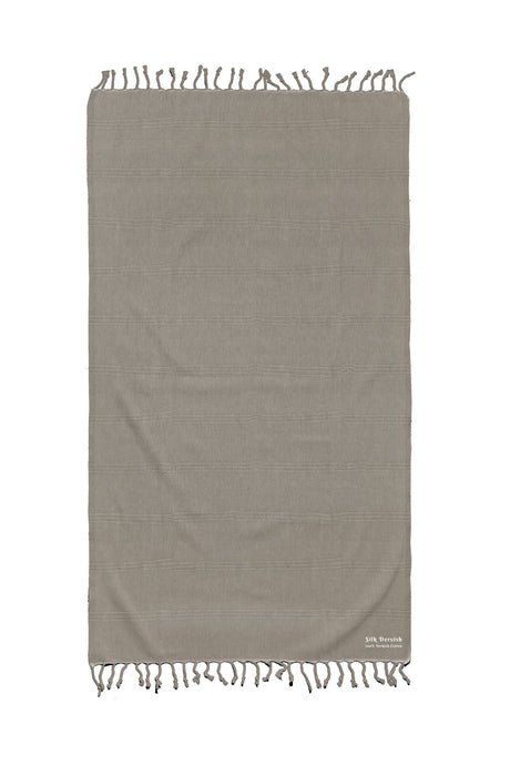 Stonewash Stripe Grey Beige Turkish Towel Silk Dervish Turkish Cotton Towels