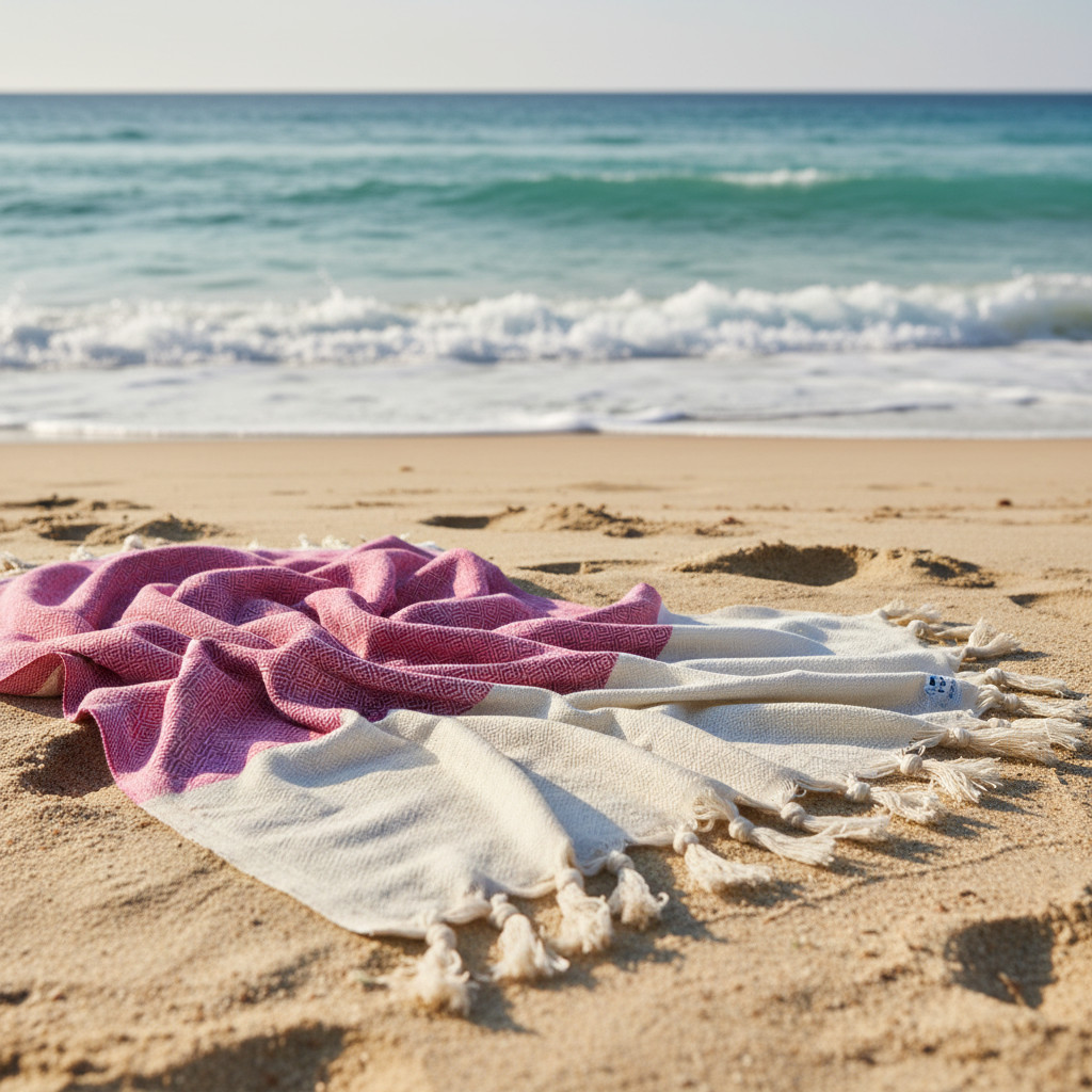 Chevron Diamond Pink Turkish Towel