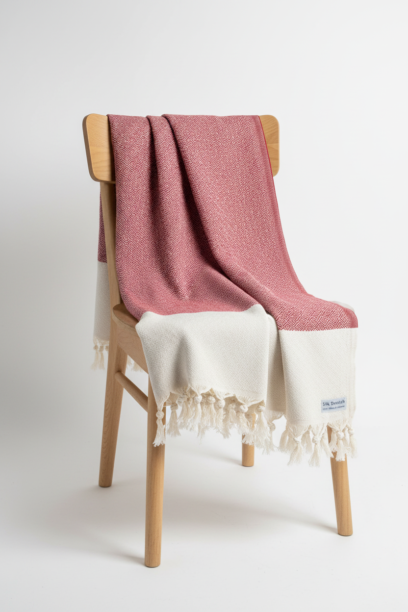 Chevron Diamond Red Turkish Towel Silk Dervish Turkish Cotton Towels