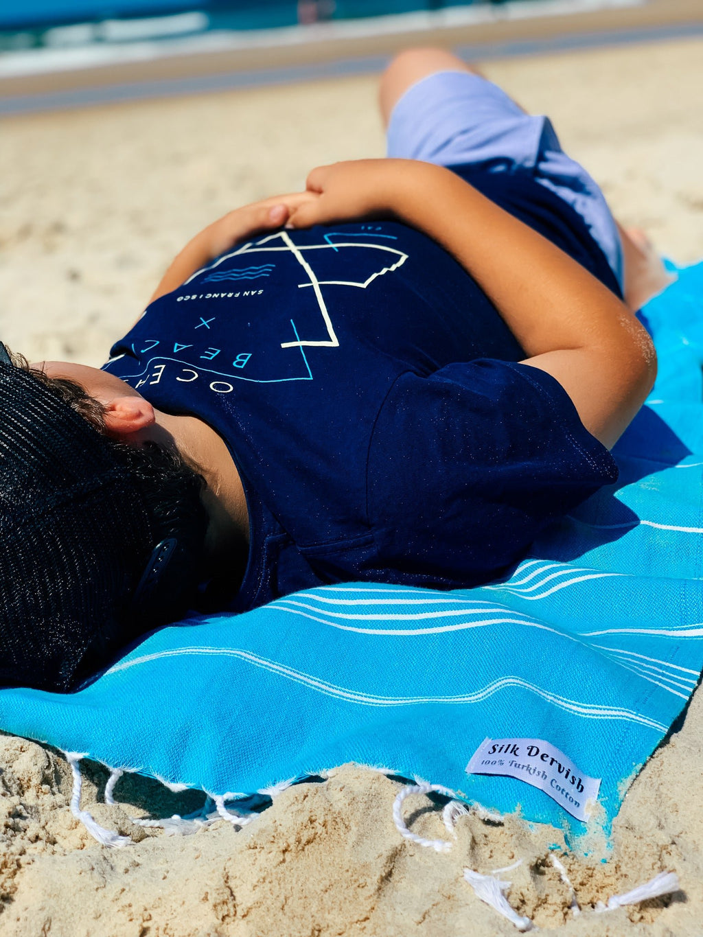 Classic Sultan Aqua Turkish Towel - Silk Dervish Turkish Towels Gold Coast Australia