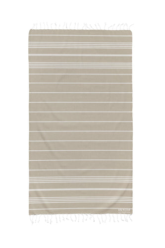 Classic Sultan Beige Turkish Towel - Silk Dervish Turkish Towels Gold Coast Australia