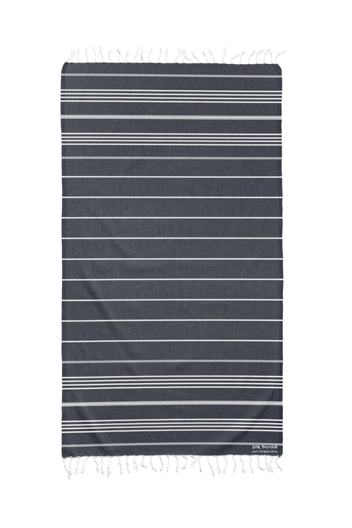 Classic Sultan Black Turkish Towel - Silk Dervish Turkish Towels Gold Coast Australia
