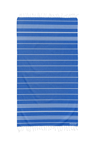 Classic Sultan Blue Turkish Towel - Silk Dervish Turkish Towels Gold Coast Australia