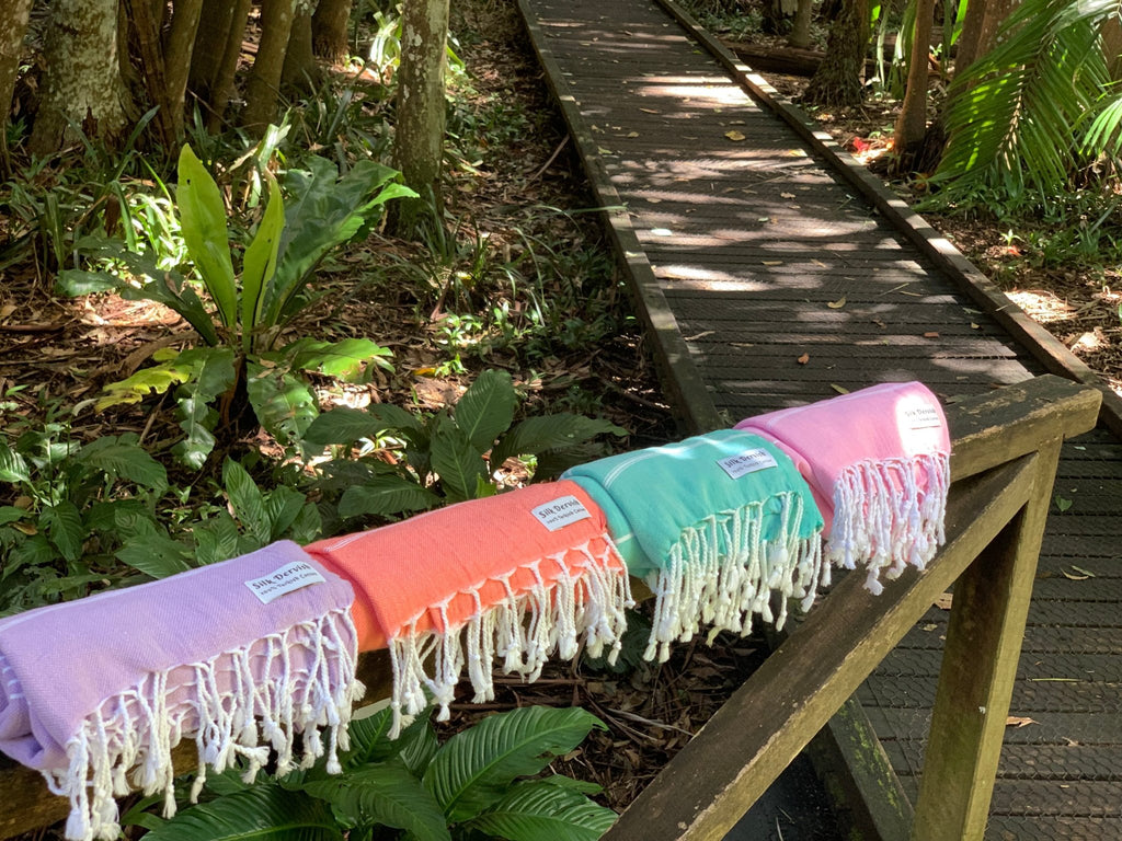 Classic Sultan Coral Turkish Towel - Silk Dervish Turkish Towels Gold Coast Australia