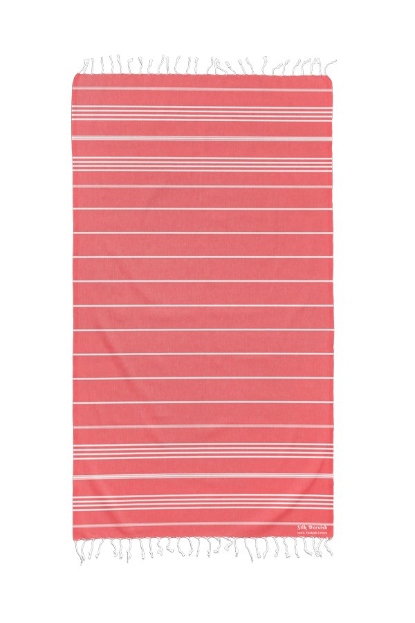 Classic Sultan Coral Turkish Towel - Silk Dervish Turkish Towels Gold Coast Australia