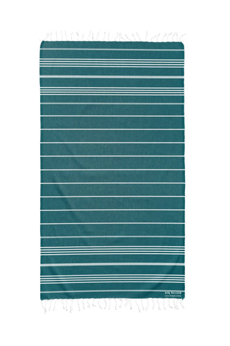 Classic Sultan Dark Teal Turkish Towel - Silk Dervish Turkish Towels Gold Coast Australia