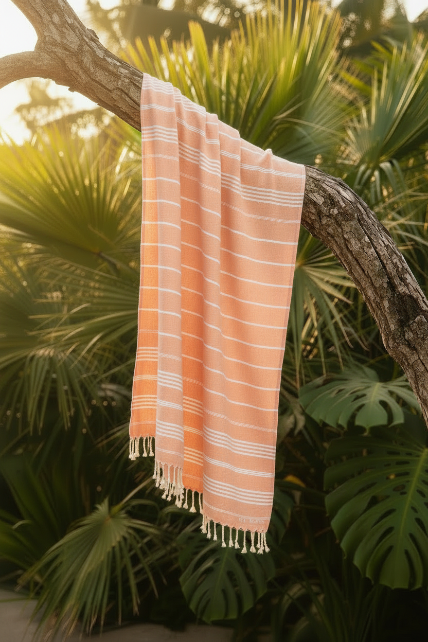 Classic Sultan Peach Turkish Towel Silk Dervish Turkish Cotton Towels