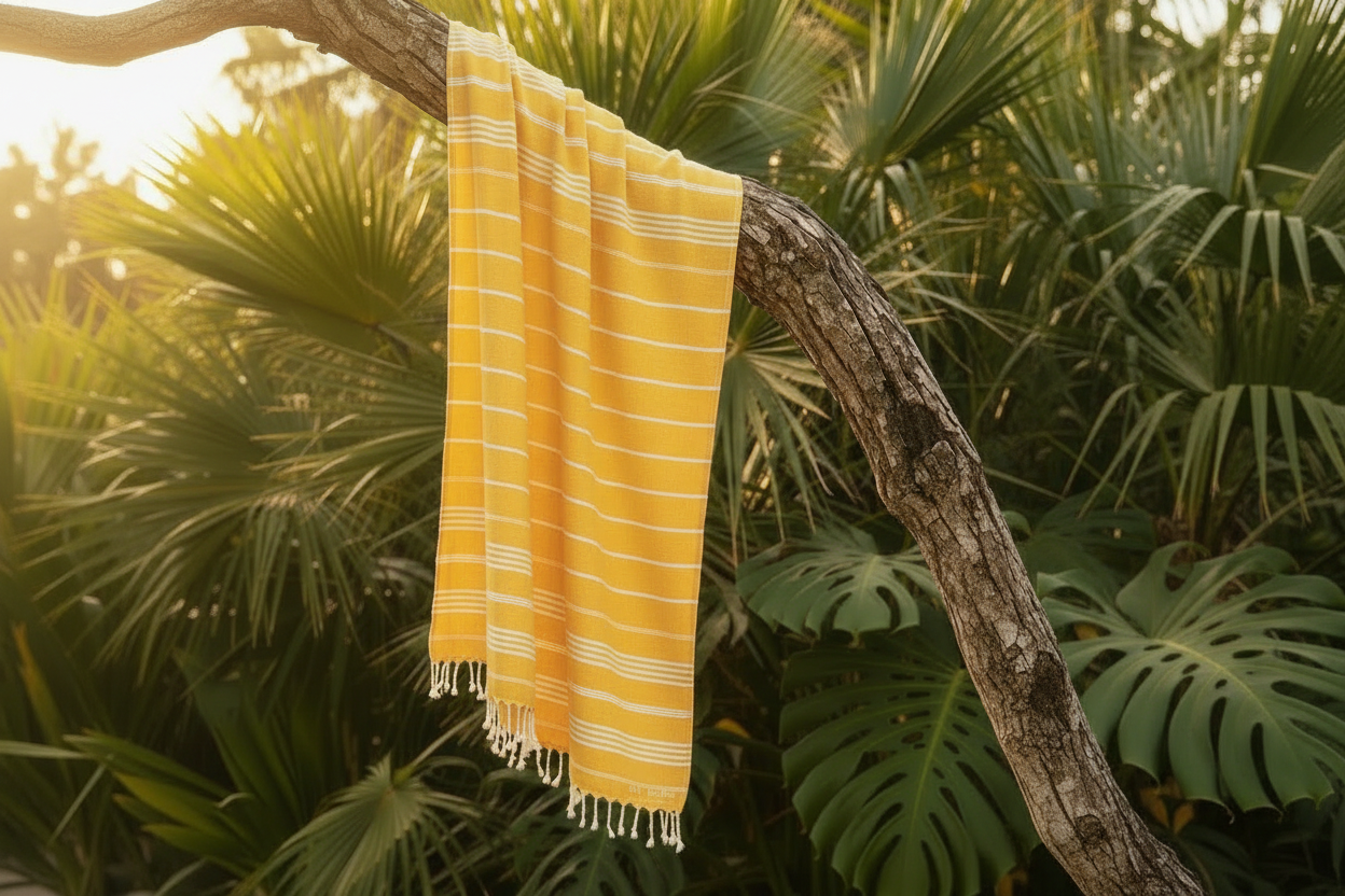 Classic Sultan Yellow Turkish Towel Silk Dervish Turkish Cotton Towels