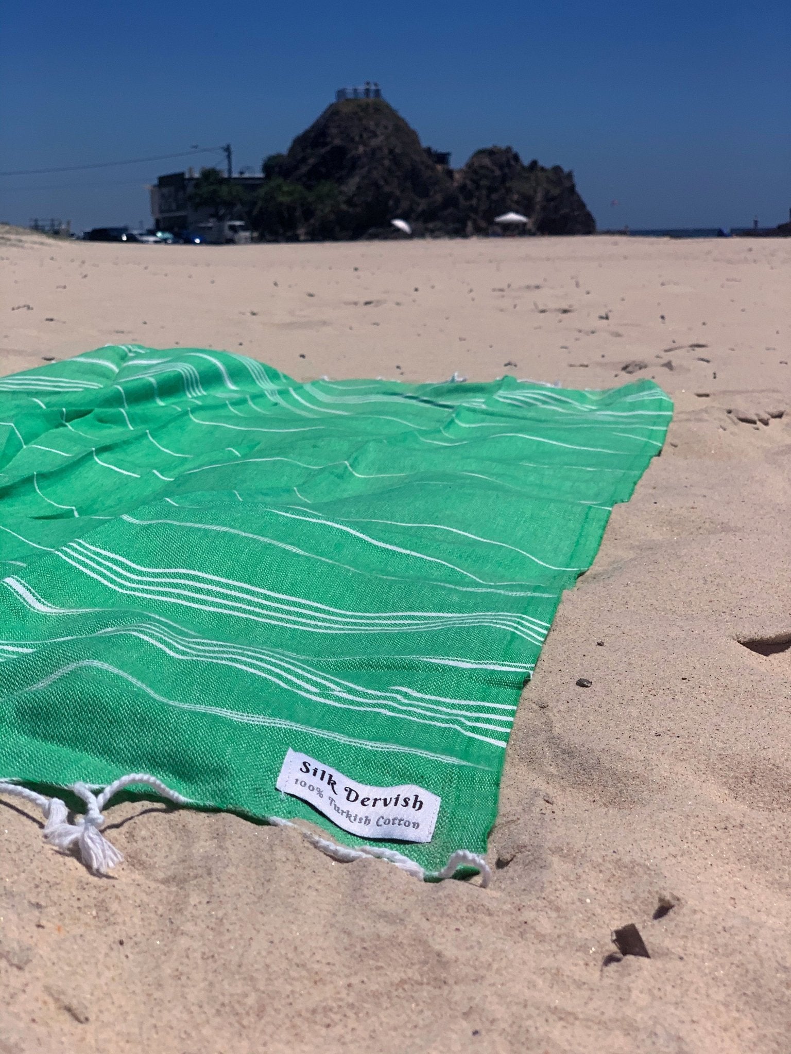 Classic Sultan Green Turkish Towel - Silk Dervish Turkish Towels Gold Coast Australia