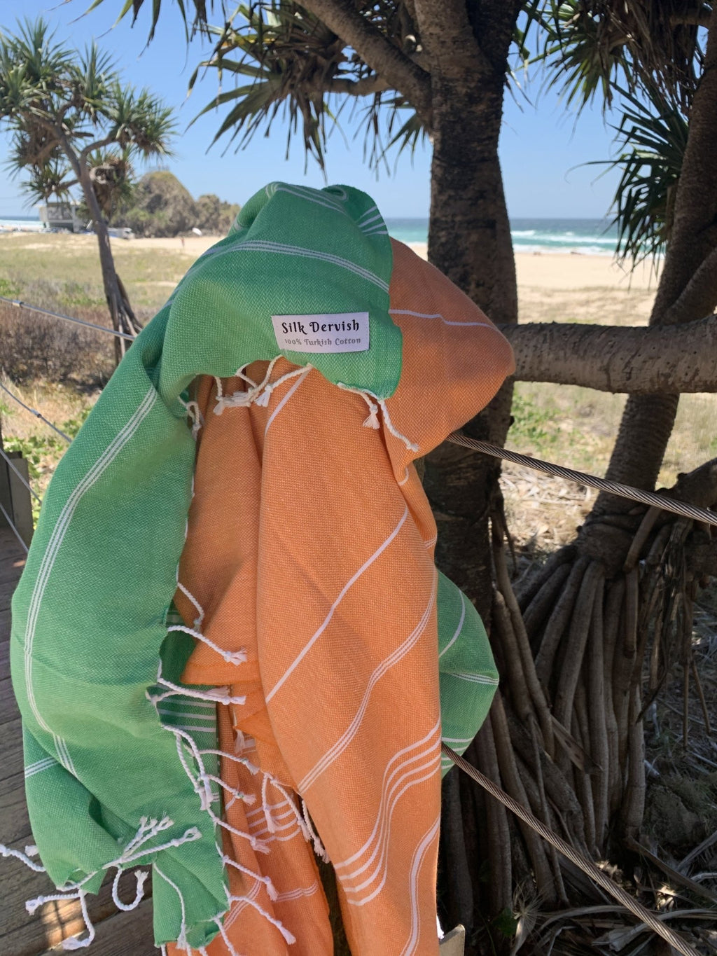 Classic Sultan Green Turkish Towel - Silk Dervish Turkish Towels Gold Coast Australia