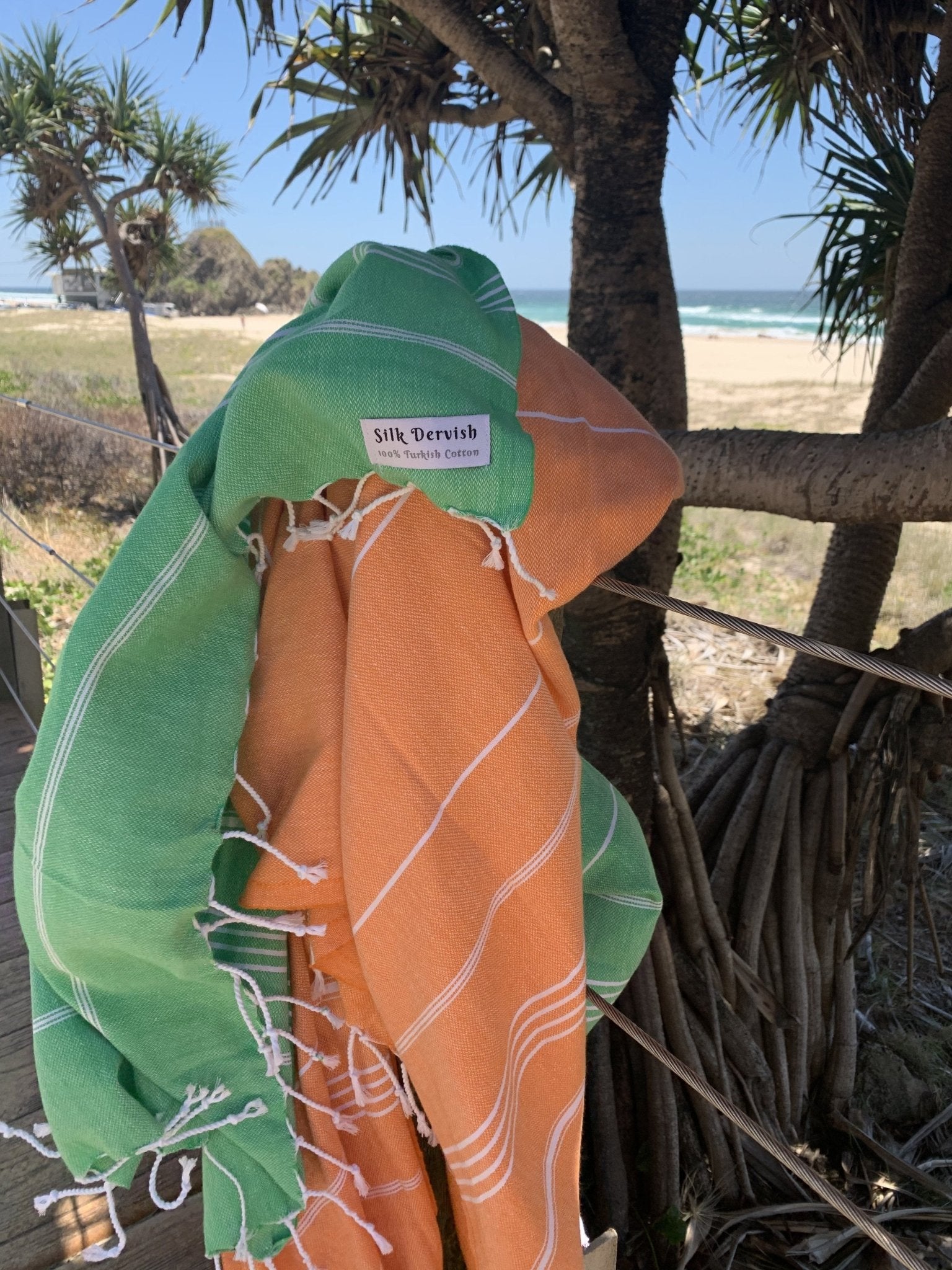 Classic Sultan Green Turkish Towel - Silk Dervish Turkish Towels Gold Coast Australia