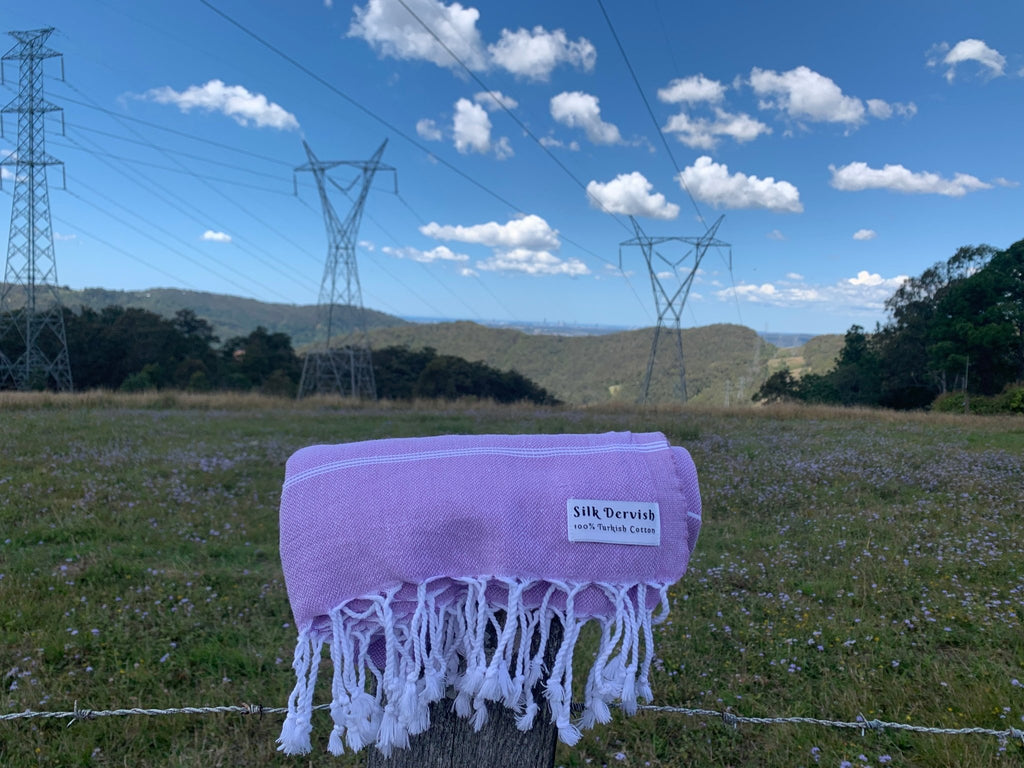 Classic Sultan Lilac Turkish Towel - Silk Dervish Turkish Towels Gold Coast Australia