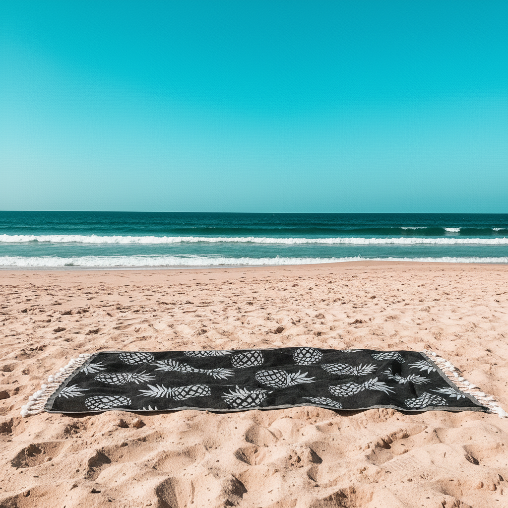 Pineapple Black Turkish Towel Silk Dervish Turkish Cotton Towels