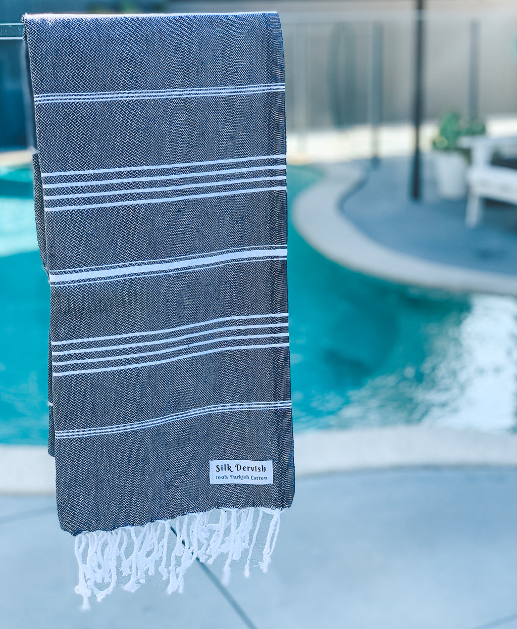 Classic Sultan Navy Turkish Towel - Silk Dervish, Turkish Cotton Towel