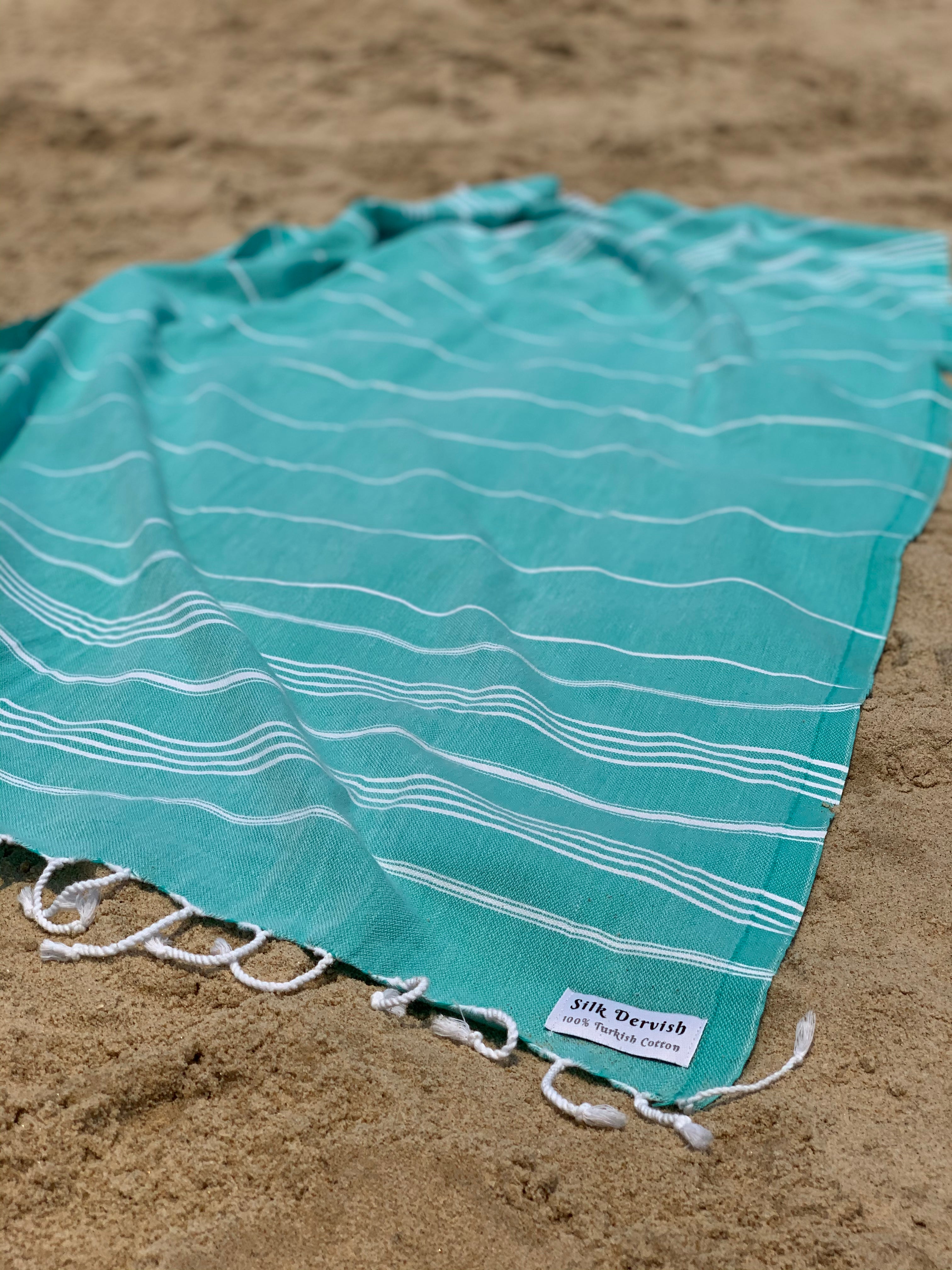 Classic Sultan Mint Turkish Towel  Silk Dervish, Beach Bath Cotton Towels Gold Coast Australia