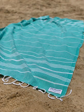 Load image into Gallery viewer, Classic Sultan Mint Turkish Towel  Silk Dervish, Beach Bath Cotton Towels Gold Coast Australia
