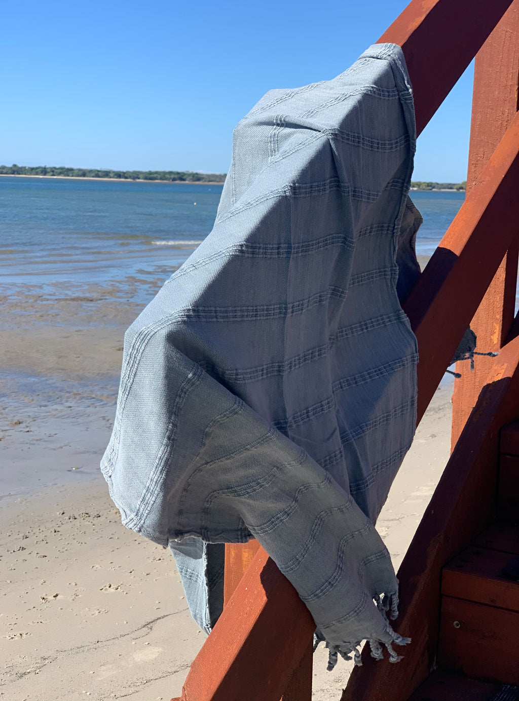 Stonewash Stripe Denim Turkish Towel Silk Dervish Turkish Cotton Towels