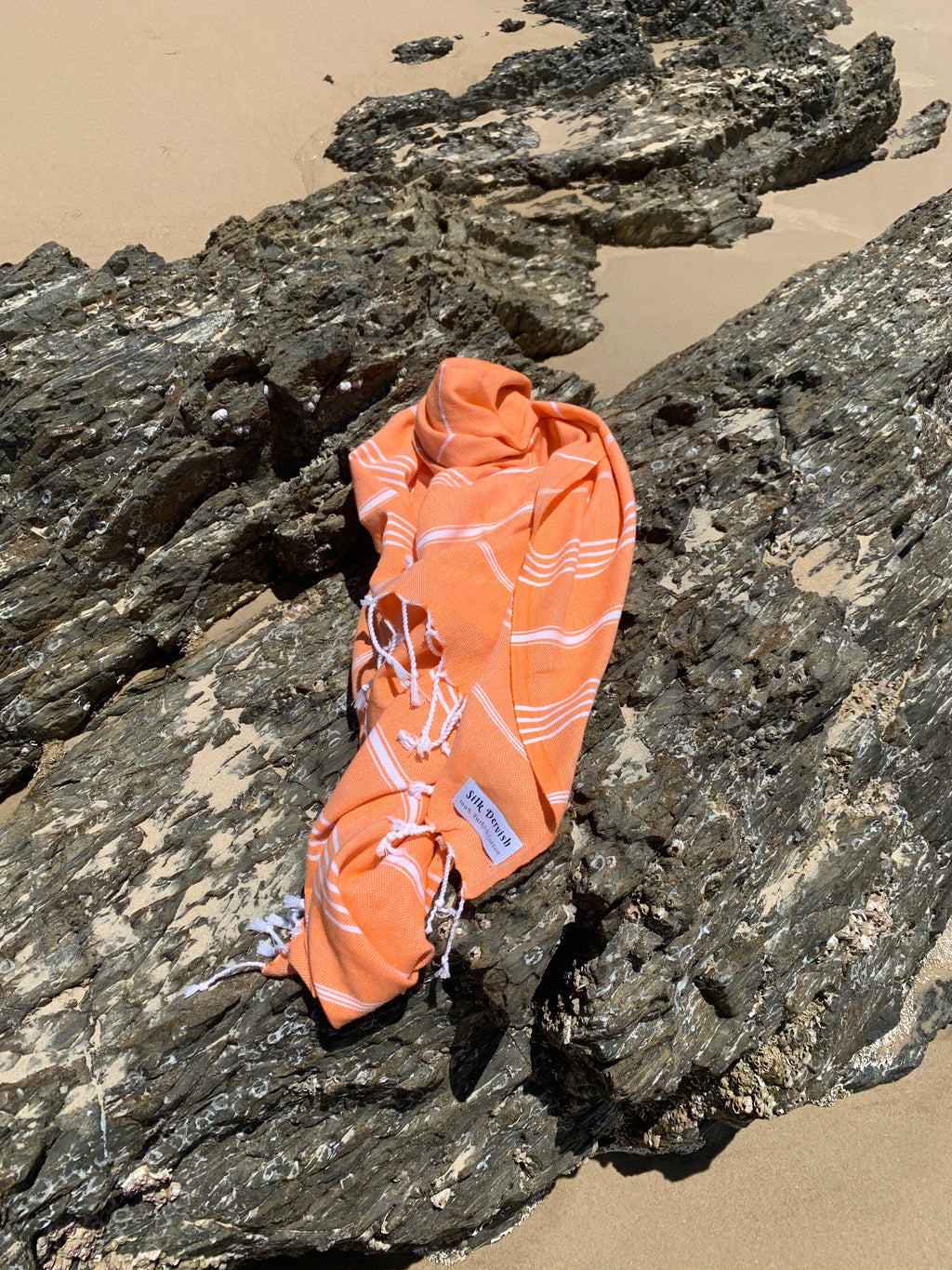 Classic Sultan Orange Turkish Towel - Silk Dervish, Turkish Cotton Towel
