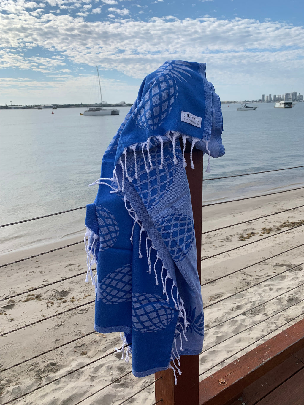 Pineapple Blue Turkish Towel Silk Dervish Turkish Cotton Towels