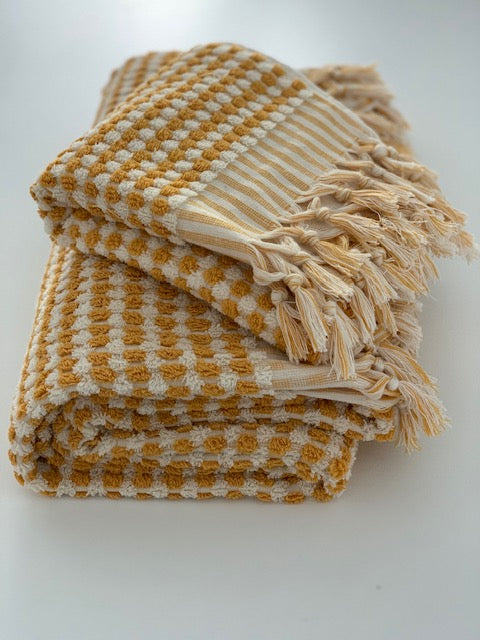 Pompom Turkish Bath Terry Towel Yellow Silk Dervish Turkish Cotton Towels