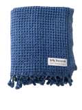 Waffle Turkish Towel Blue Silk Dervish Turkish Cotton Towels