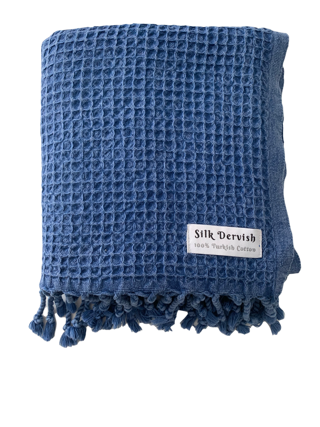 Waffle Turkish Towel Blue Silk Dervish Turkish Cotton Towels