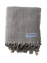 Load image into Gallery viewer, Waffle Turkish Towel Beige Silk Dervish Turkish Cotton Towels
