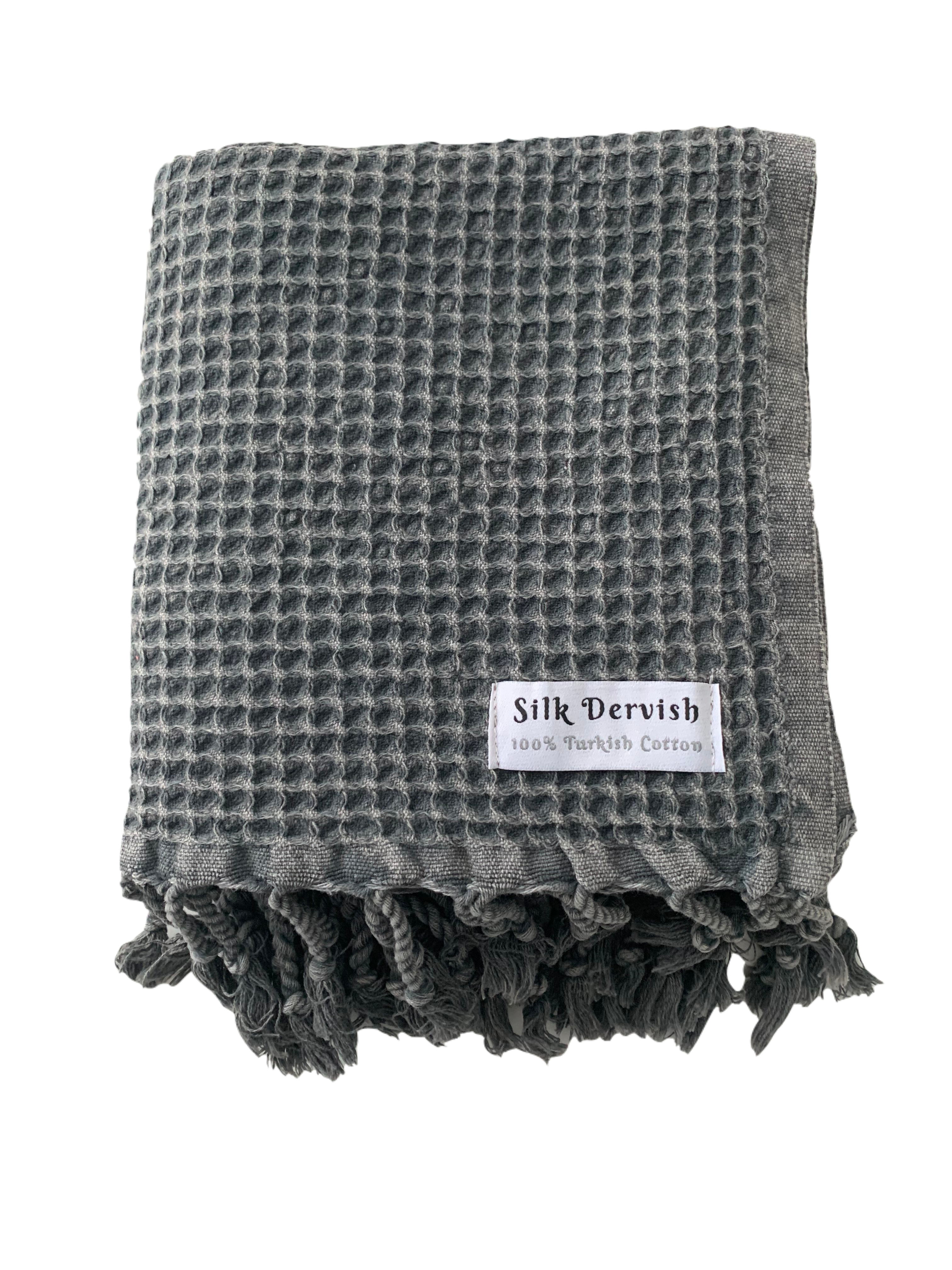 Waffle Turkish Towel Black Silk Dervish Turkish Cotton Towels