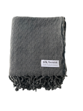 Load image into Gallery viewer, Missis Stonewashed Turkish Towel Black Silk Dervish Turkish Cotton Towels
