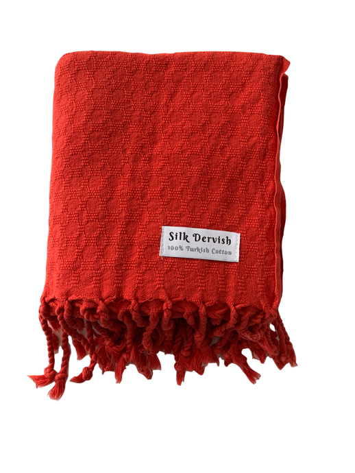 Missis Stonewashed Turkish Towel Red Silk Dervish Turkish Cotton Towels