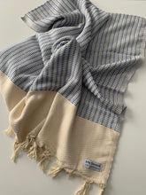 Load image into Gallery viewer, Lutti Turkish Bath Towel Blue Silk Dervish Turkish Cotton Towels
