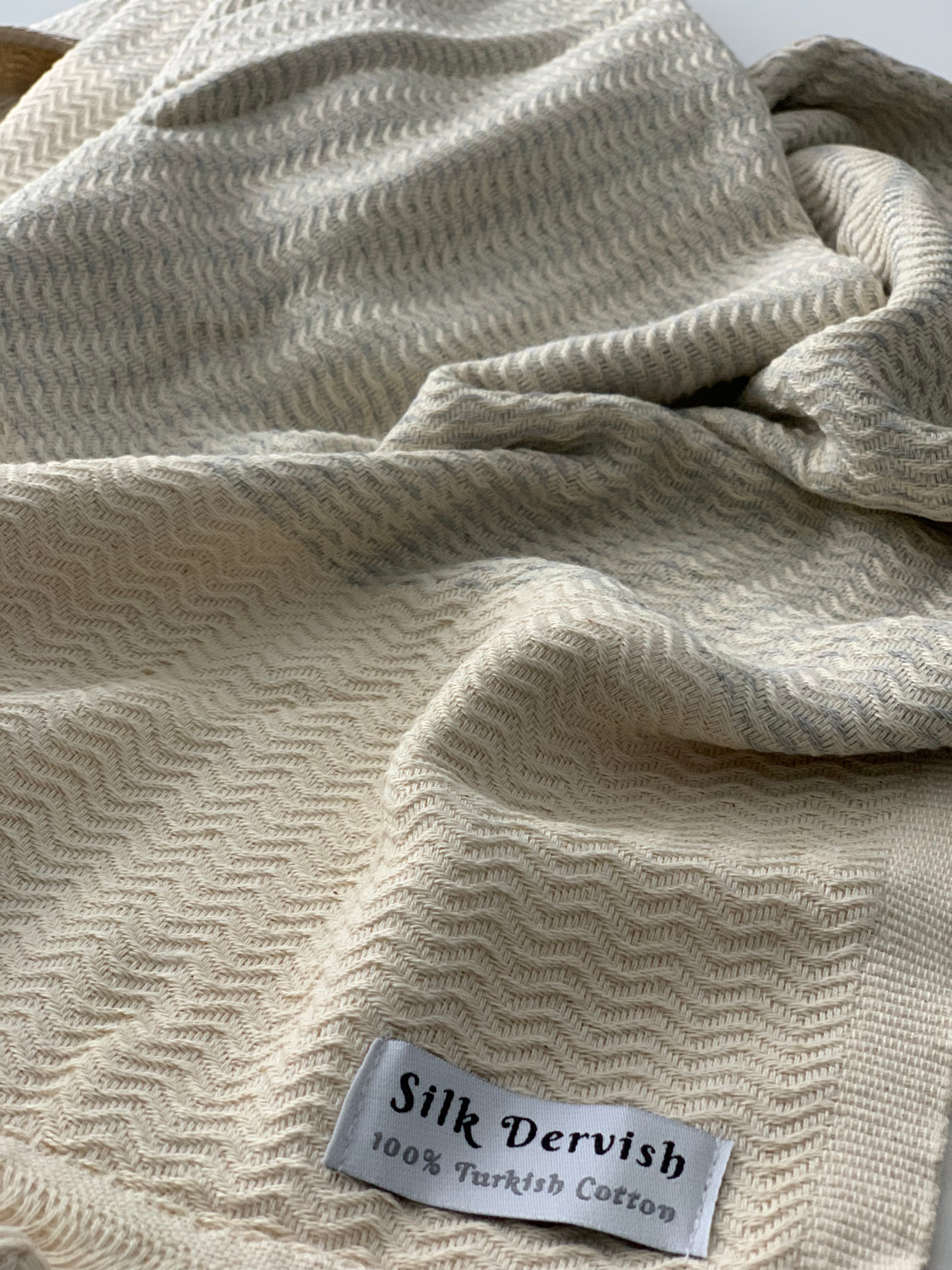 Lutti Turkish Bath Towel Grey Silk Dervish Turkish Cotton Towels