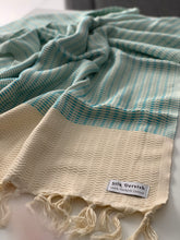 Load image into Gallery viewer, Lutti Turkish Bath Towel Aqua Silk Dervish Turkish Cotton Towels
