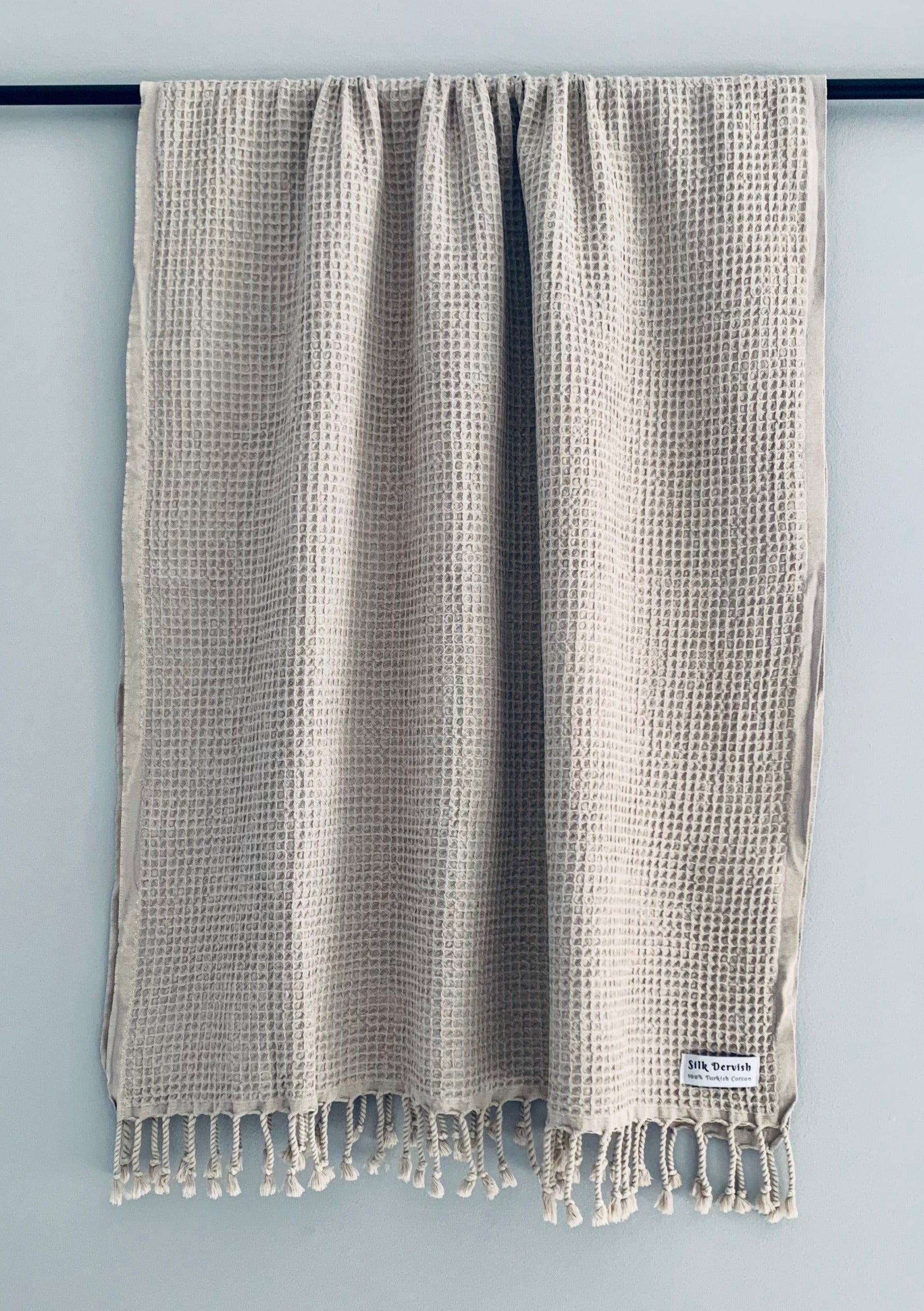 Waffle Turkish Towel Beige Silk Dervish Turkish Cotton Towels