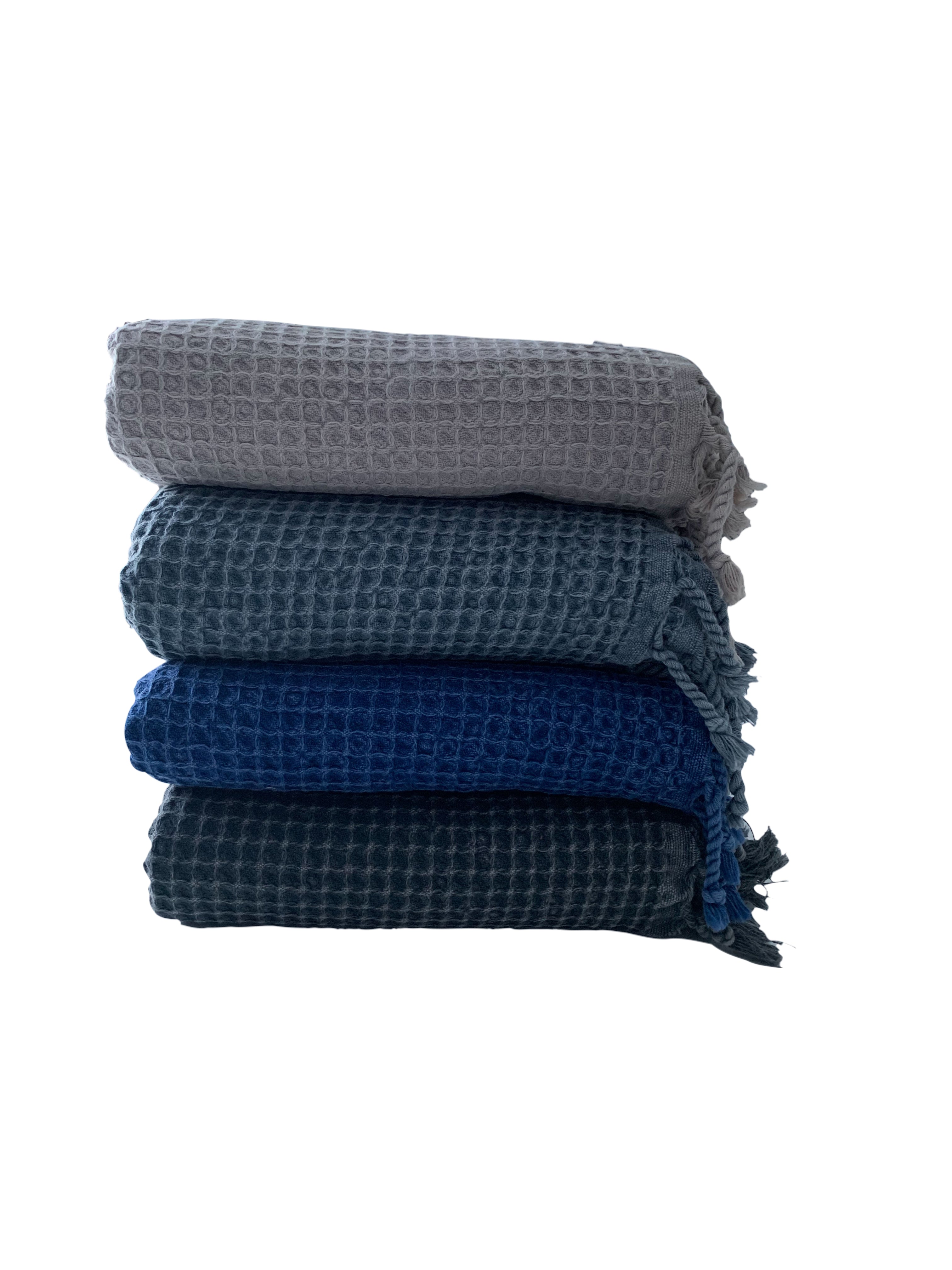 Waffle Turkish Towel Blue Silk Dervish Turkish Cotton Towels