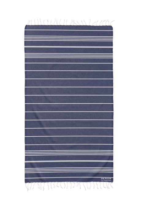 Classic Sultan Navy Beach Bath Turkish Towel - Silk Dervish, Turkish Cotton Towel