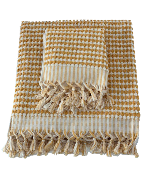 Pompom Turkish Bath Terry Towel Yellow Silk Dervish Turkish Cotton Towels