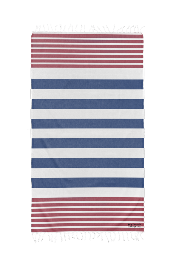 Sailor Navy Beach Bath Turkish Towel - Silk Dervish, Turkish Cotton Towel