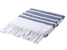 Load image into Gallery viewer, Soli Blue Turkish Towel - Silk Dervish, Turkish Cotton Towel
