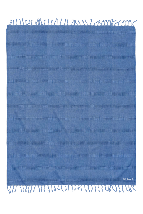 Stonewash Stripe Blanket Blue - Silk Dervish, Turkish Cotton Towel