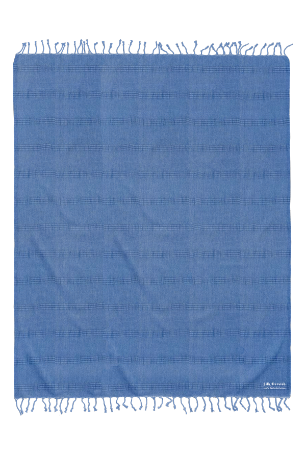 Stonewash Stripe Blanket Blue - Silk Dervish, Turkish Cotton Towel