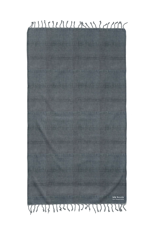 Stonewash Stripe Denim Turkish Towel Silk Dervish Turkish Cotton Towels