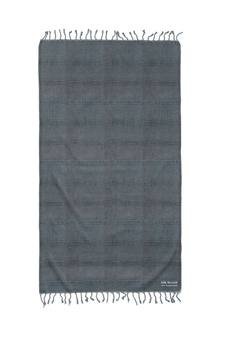 Stonewash Stripe Denim Turkish Towel Silk Dervish Turkish Cotton Towels