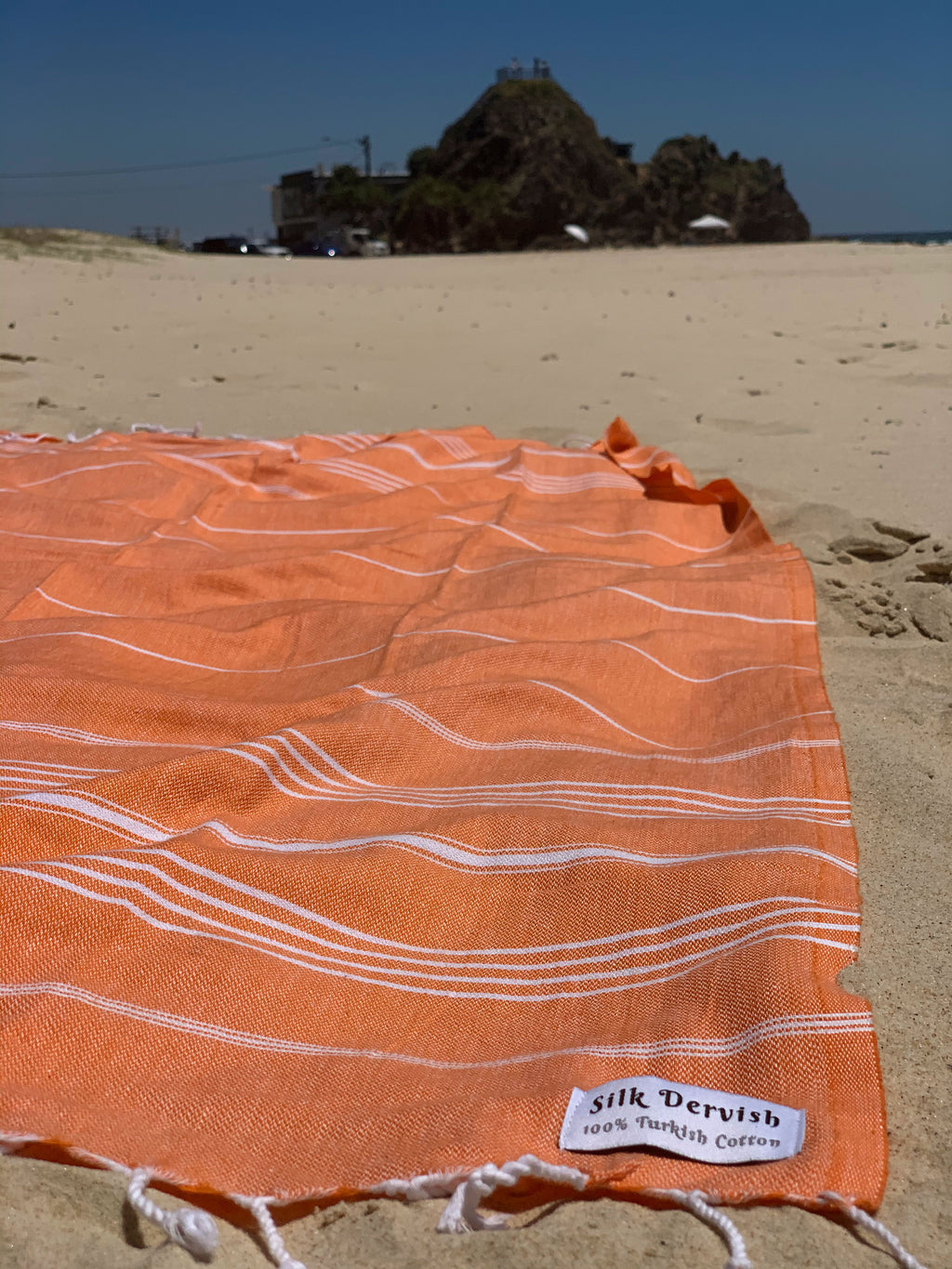 Classic Sultan Orange Turkish Towel - Silk Dervish, Turkish Cotton Towel