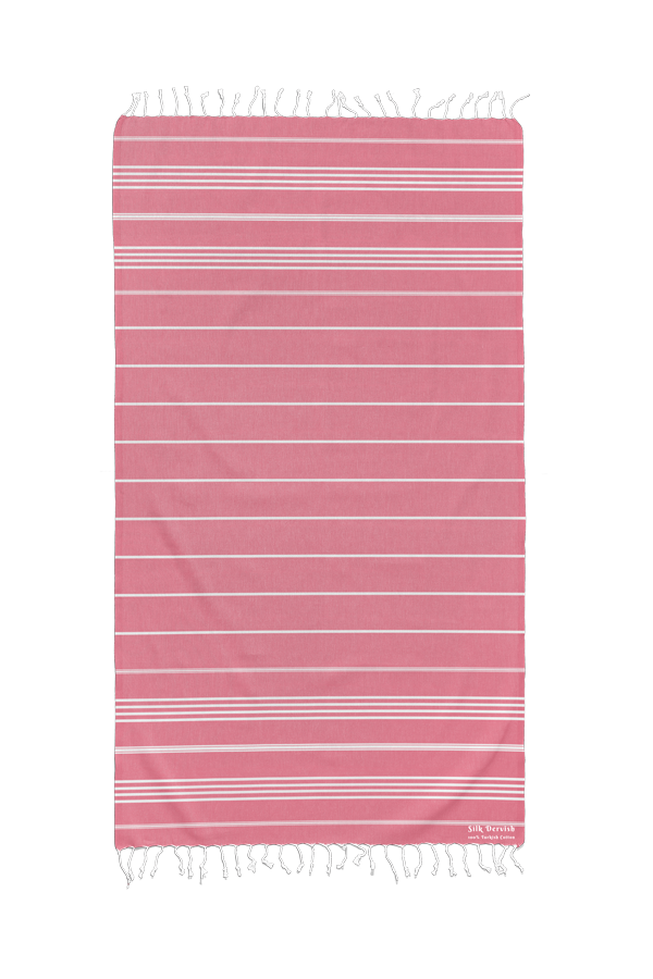 Classic Sultan Pink Beach Bath Turkish Towel - Silk Dervish, Turkish Cotton Towel