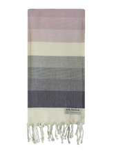 Load image into Gallery viewer, Colourful Purple Turkish Towel Silk Dervish Turkish Cotton Towels
