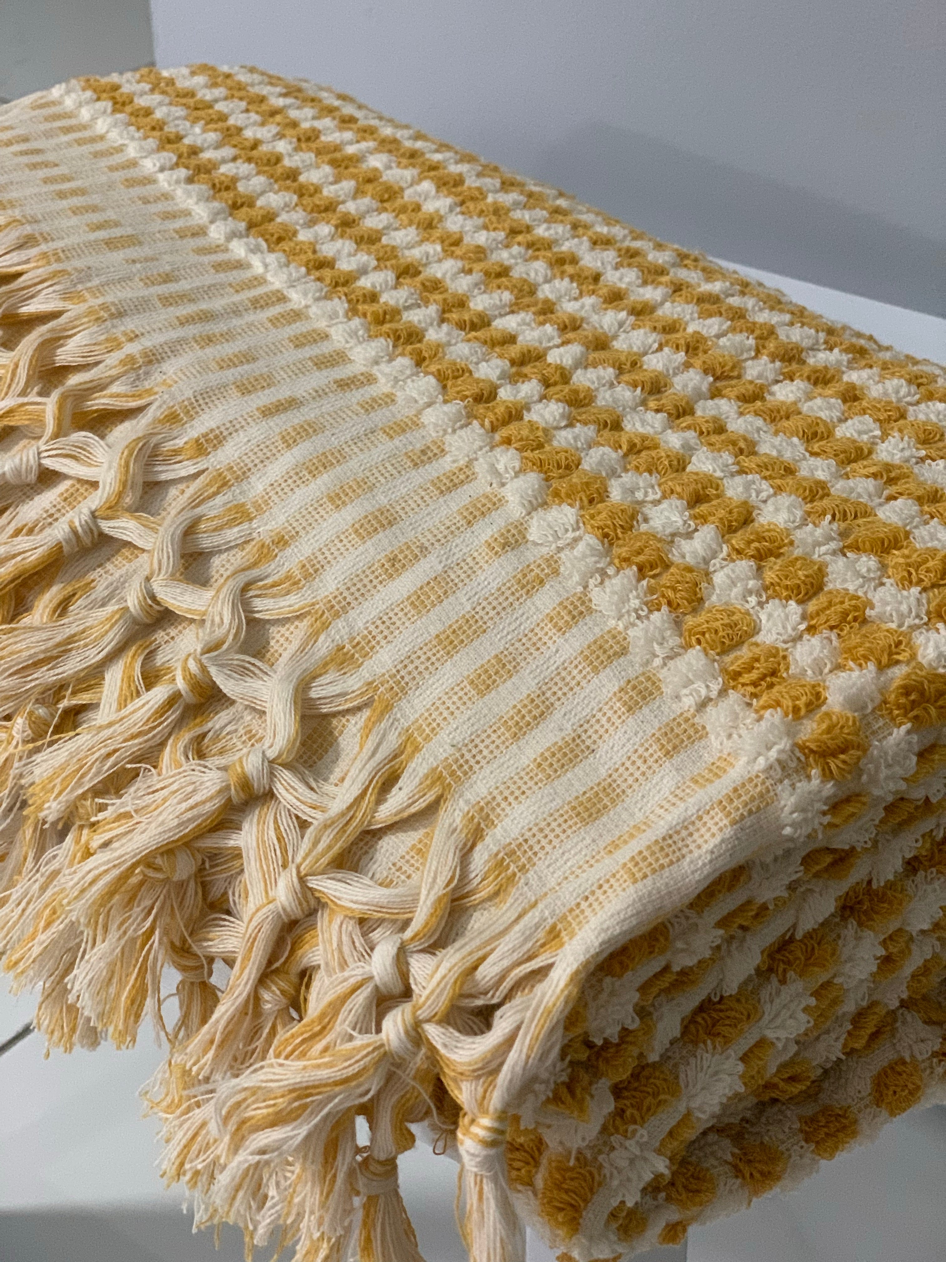 Pompom Turkish Bath Terry Towel Yellow Silk Dervish Turkish Cotton Towels