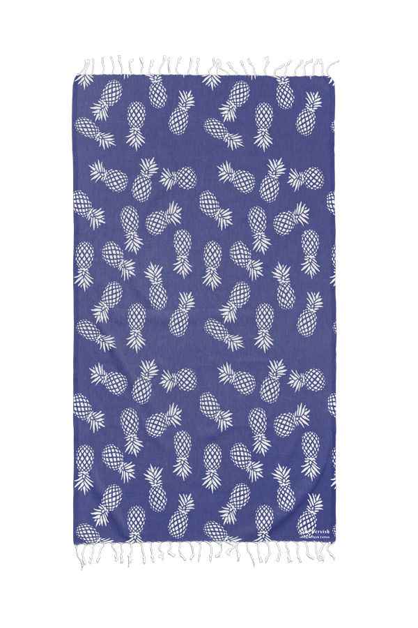 Pineapple Blue Beach Bath Turkish Towel - Silk Dervish, Turkish Cotton Towel